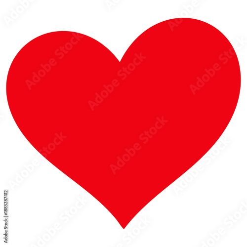 Large red heart symbol on white background