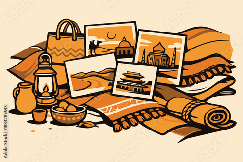 travel souvenirs and memories with iconic landmarks