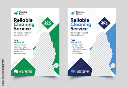Cleaning Services Flyer Template Design, Cleaning service promotional poster flyer template
