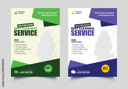 Cleaning Services Flyer Template Design, Cleaning service promotional poster flyer template