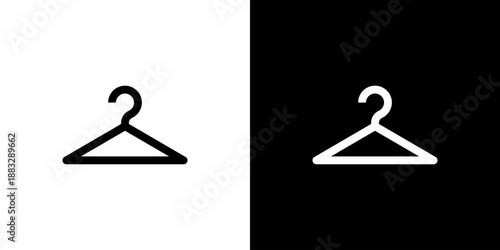 Hanger concept with flat Black White Background. Vector illustration.