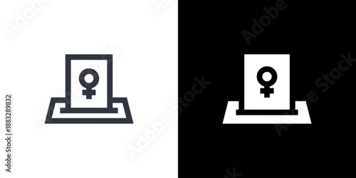 Woman Suffrage icon concept with flat Black White Background. Vector illustration.