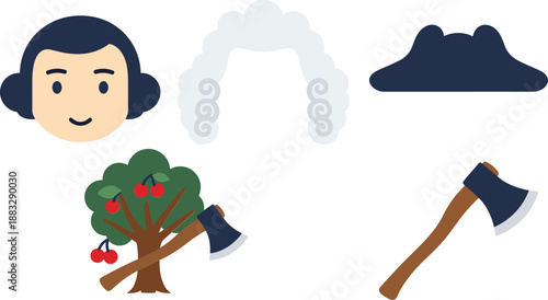 Cartoon illustration of Jack and the beanstalk fairytale elements