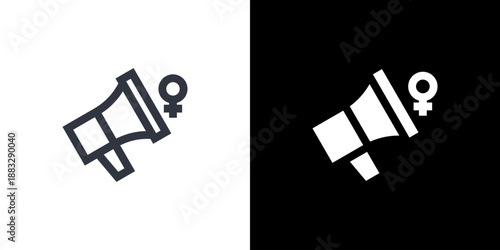 Speaker icon concept with flat Black White Background. Vector illustration.