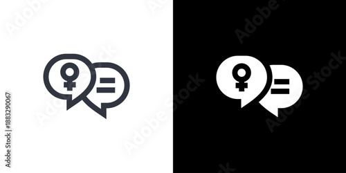 Conversation icon concept with flat Black White Background. Vector illustration.