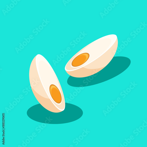 Slice of Boiled Egg vector illustration