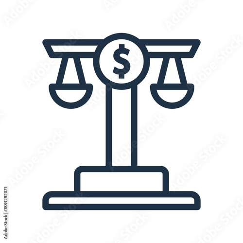 Financial Balance Scale Icon. Budgeting and Resource Allocation