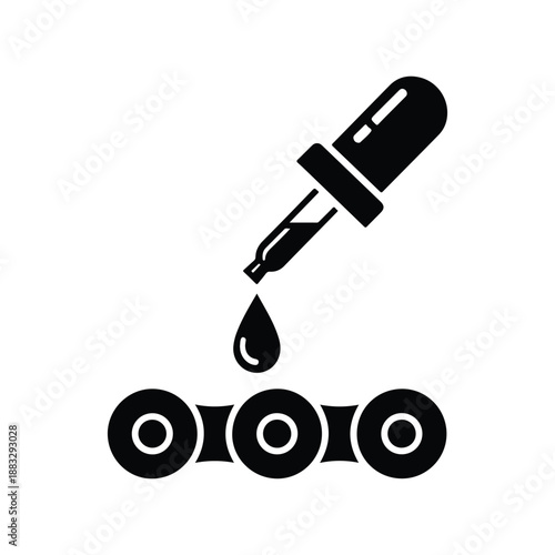 Bicycle Chain Lubrication Repair Icon Vector