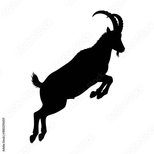 black silhouette of a goat