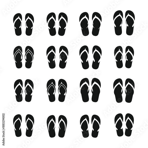 Flip flops icon silhouette vector illustration isolated