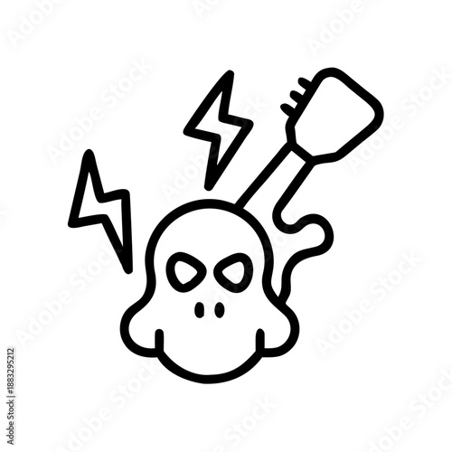 Hand Drawn Rock and Roll Music Graphics and Doodle Illustration Set