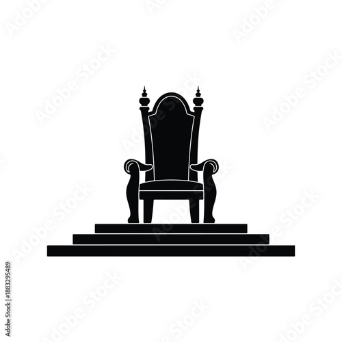 Majestic Royal Throne Chair Silhouette Vector