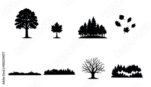 Silhouetted tree with full moon glow on black background