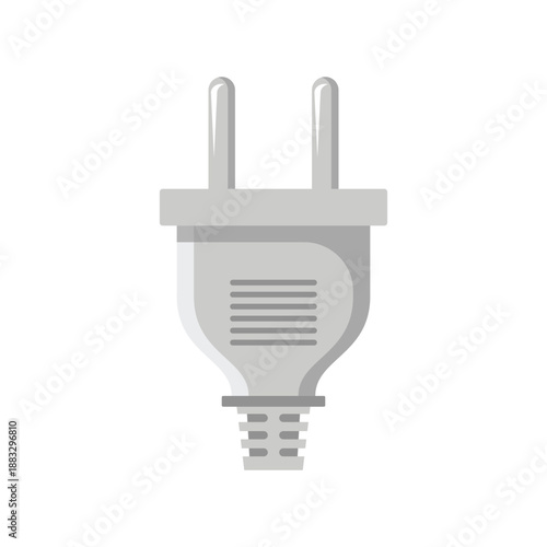 Electric plug flat vector icon design on white background