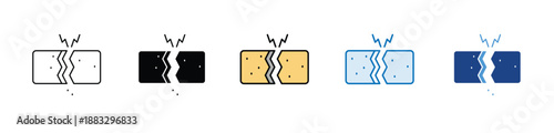 Brittleness minimal icon set multiple style collection