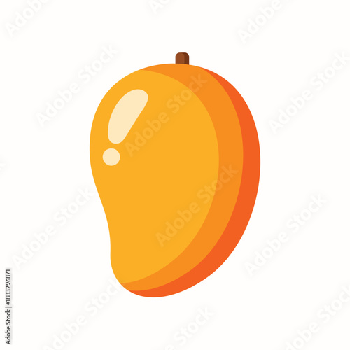 Fresh mango fruit flat vector illustration on a white background