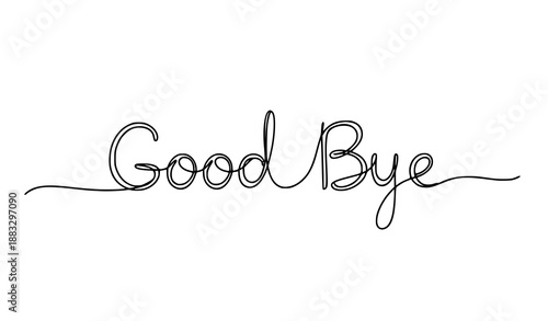 Hand-drawn continuous “Good Bye” one-line vector illustration for creative and minimal designs