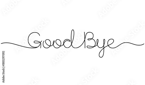 Elegant one-line “Good Bye” vector illustration with minimal continuous line design