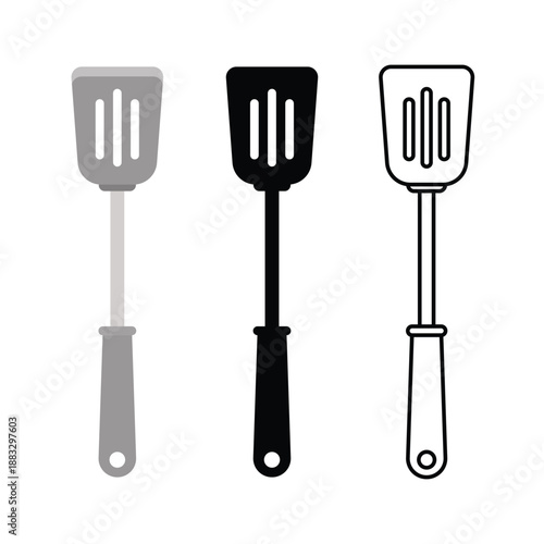 Simple kitchen spatula flat vector icon design for cooking projects