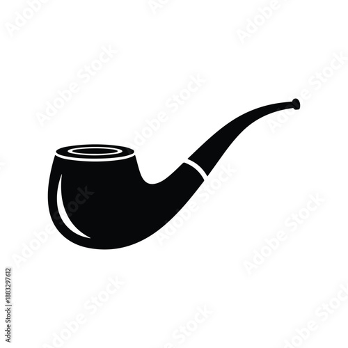 Tobacco Pipes Black Silhouette Icon Vector