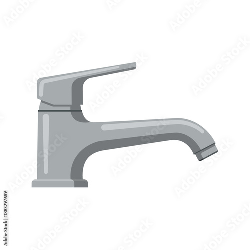 Sink faucet flat vector design isolated on a white background
