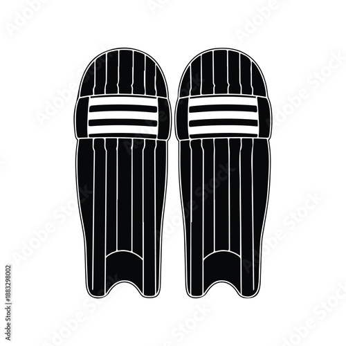 Cricket Leg Guards Sports Silhouette Vector