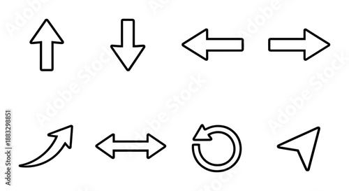 Black background with various arrow icons in different directions