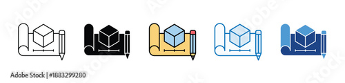 Visual Sketching minimal icon set multiple style collection