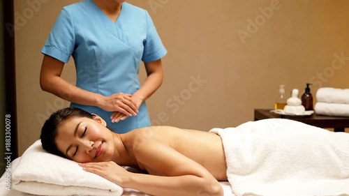 Woman Receiving Massage Therapy Treatment.
