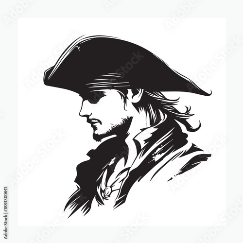 silhouette of a pirate wearing a hat