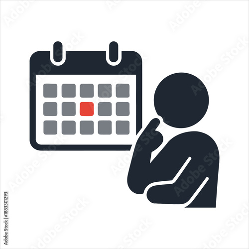 desktop vector calendar icon illustration on white background