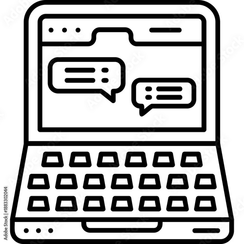 Chat Window Outline Icon