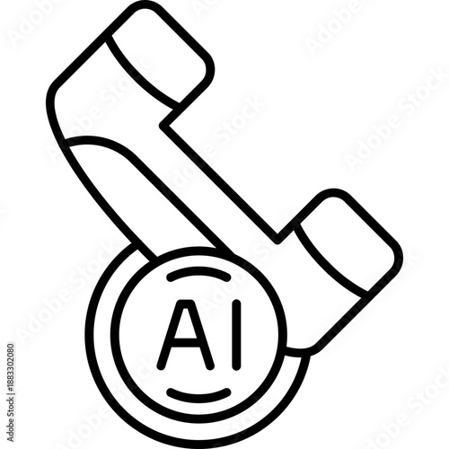 AI Call Outline Icon