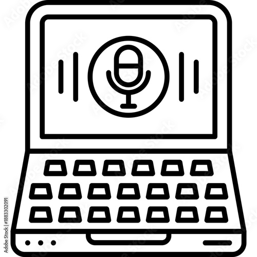 Voice Note Outline Icon