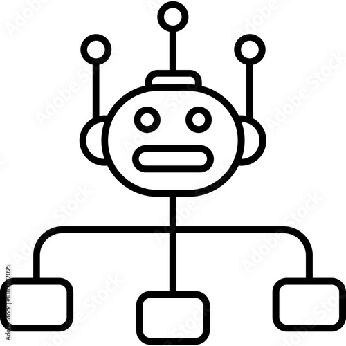 Workflow Bot Outline Icon