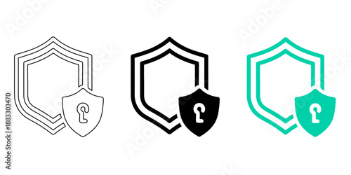 Cyber Security Shield Icon  Data Protection, Network Safety, and Secure Privacy Privacy Symbols