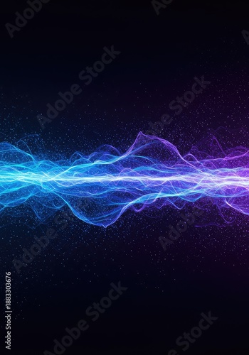 Abstract visualization of dynamic blue and purple energy flow across a vast field, depicting quantum movement and technological concepts ,flow ,glow ,texture