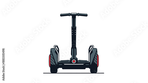 Vector illustration of a self-balancing personal transporter scooter, centered on a white background