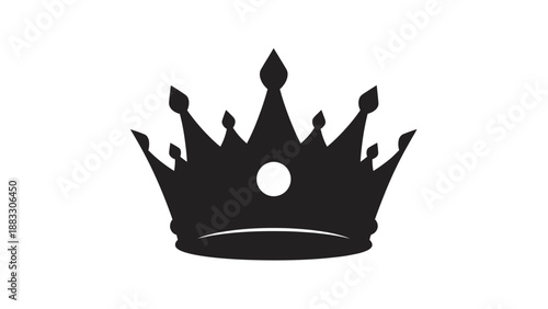 A simple, black crown illustration against a white background. It's symmetrical with many points