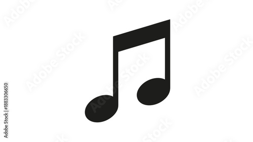 A solid black eighth note on a plain white background. It has a stem and two distinct note heads