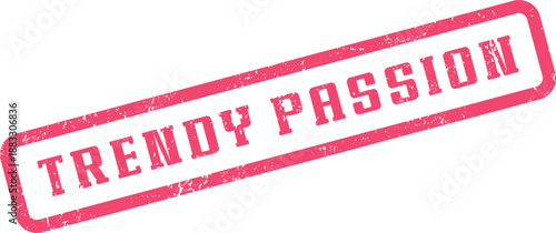 Trendy Passion distressed rubber stamp for expressing vibrant emotions and stylistic enthusiasm