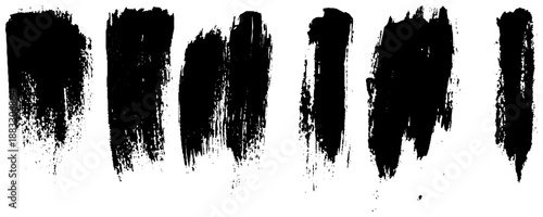 Rough Dry Brush Stroke Elements. Grunge Brush Stroke Texture Pack. Vector Bundle