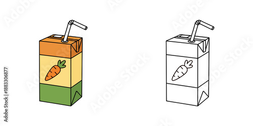 紙パックのにんじんジュースのアイコンイラスト