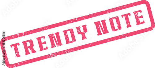 Trendy Note grunge style rubber stamp for modern messaging and important information marking