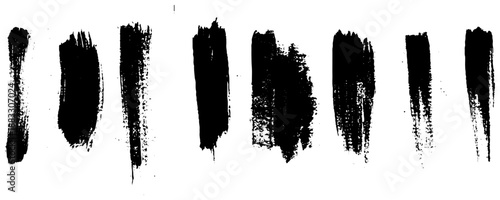 Black Grunge Brush Stroke Collection. Grunge Brush Stroke Texture Pack. Vector Bundle