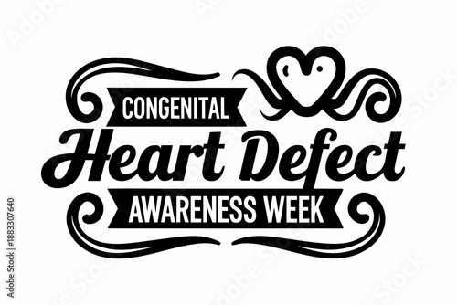 CONGENITAL HEART DEFECT AWARENESS WEEK vector illustration isolated on white background