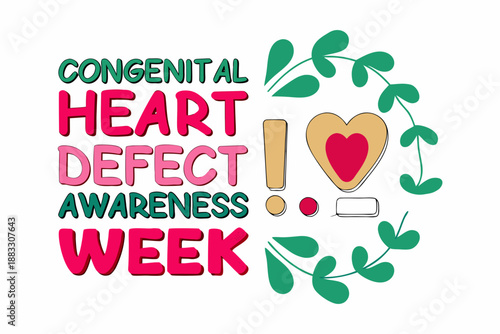 CONGENITAL HEART DEFECT AWARENESS WEEK vector illustration isolated on white background