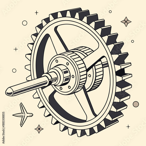 Sci fi aircraft propulsion gear mechanical industrial