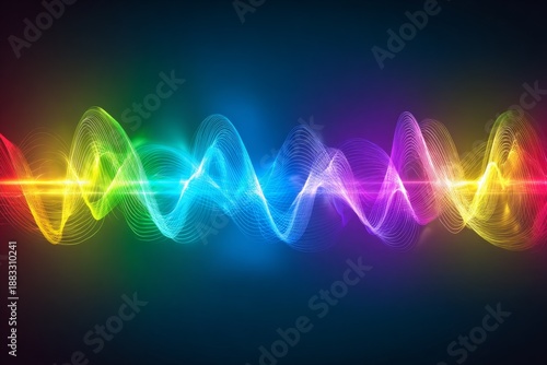 Colorful sound wave illustration with vibrant gradients on dark background for audio visualizations