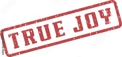 True Joy Vintage Style Rubber Stamp Symbol for Authentic Happiness and Profound Inner Delight